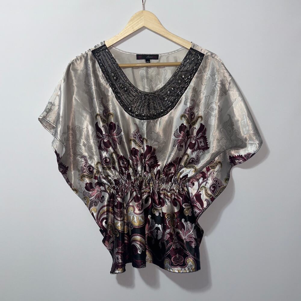 Heart soul floral blouse women’s size large